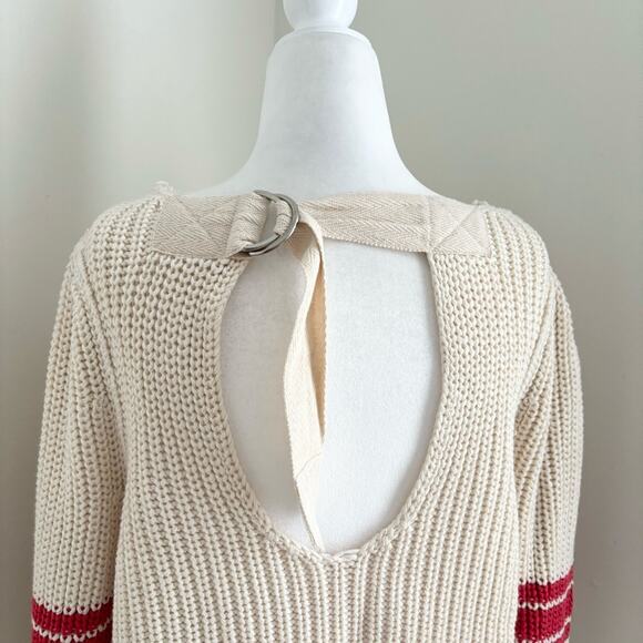 Free People Cream/Red Sweater w Heart - Picture 7 of 9